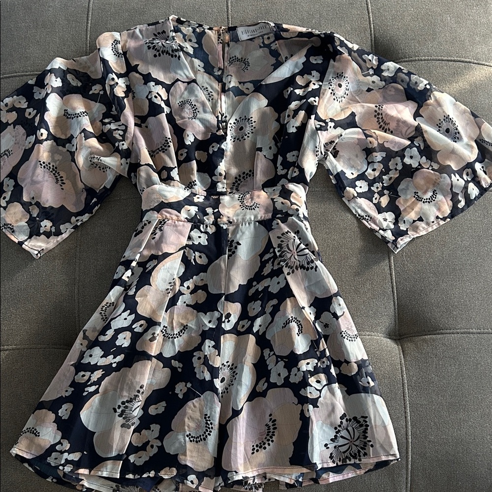 Floral Kimono Sleeve Romper